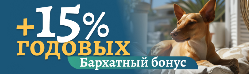 Новые бонусы К БАРХАТНОМУ СЕЗОНУ + 15% ГОДОВЫХ